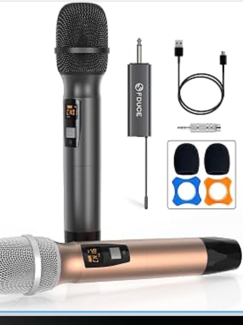 Audio Technica Handheld Wireless Microphones in Rose Gold and Black